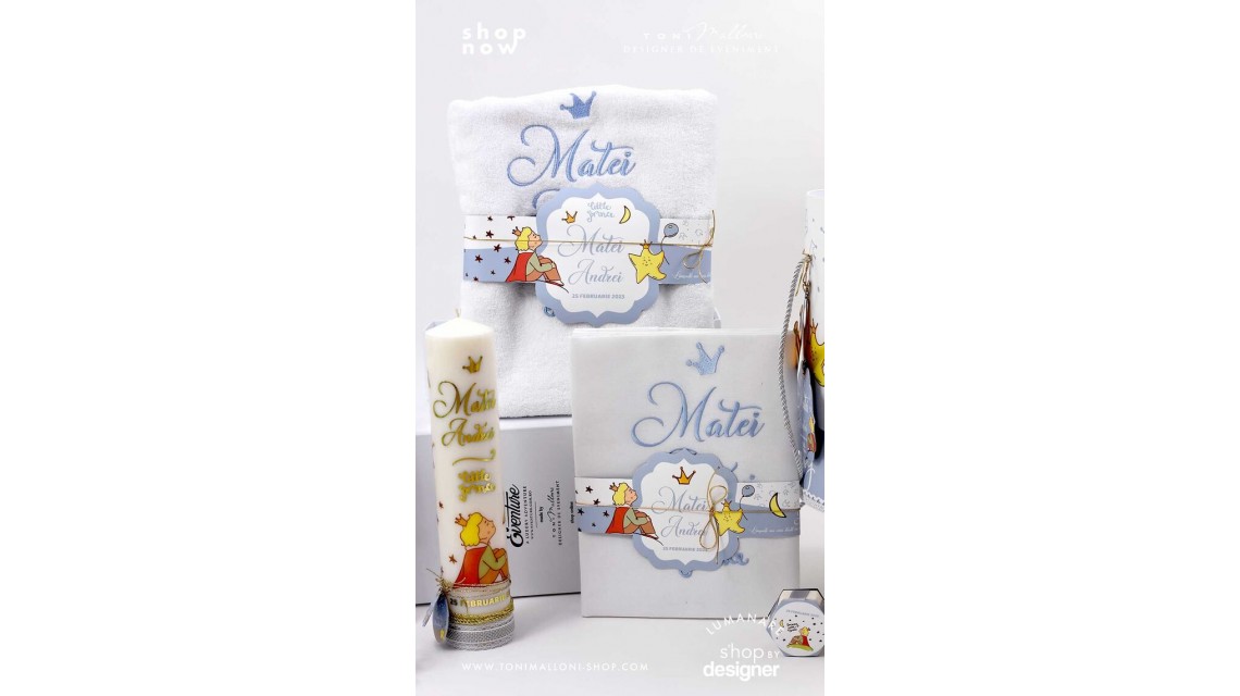 Trusou de botez cu broderie personalizata pentru baieti, Micul print, Le petit prince  8